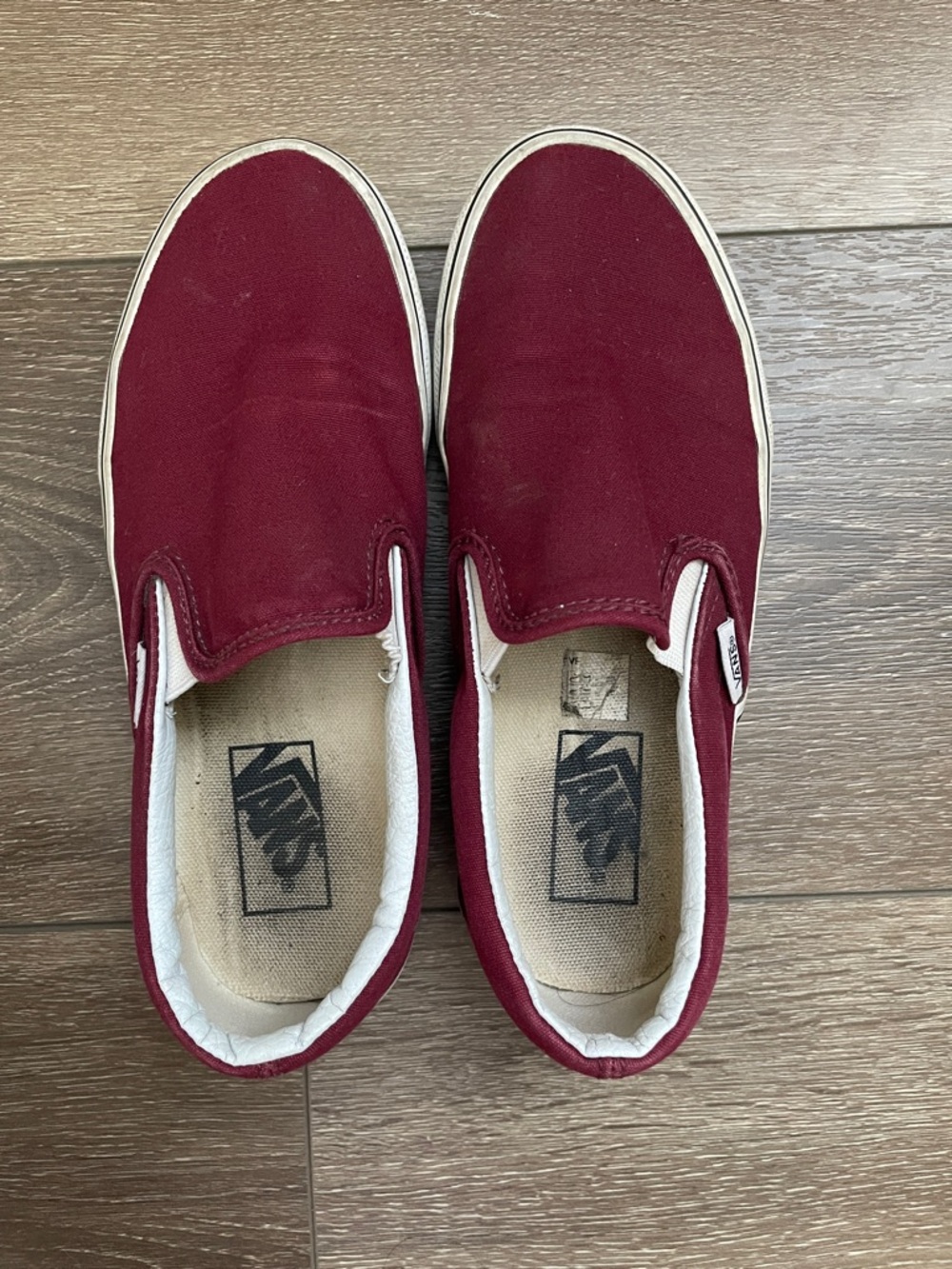 Vans Slip-On Canvas Loafers - Burgundy